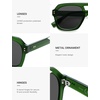 image:imageSOJOS Retro Thick Polarized Aviator Sunglasses for Women Men Large Trendy Bold Square Pilot Shades SJ2385GreenGrey