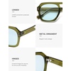 image:imageSOJOS Retro Thick Polarized Aviator Sunglasses for Women Men Large Trendy Bold Square Pilot Shades SJ2385Light GreenLight Green Light Tint Lowpolarization