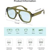 image:imageSOJOS Retro Thick Polarized Aviator Sunglasses for Women Men Large Trendy Bold Square Pilot Shades SJ2385Light GreenLight Green Light Tint Lowpolarization