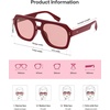 image:imageSOJOS Retro Thick Polarized Aviator Sunglasses for Women Men Large Trendy Bold Square Pilot Shades SJ2385RedRed Tint
