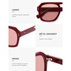 image:imageSOJOS Retro Thick Polarized Aviator Sunglasses for Women Men Large Trendy Bold Square Pilot Shades SJ2385RedRed Tint