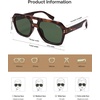 image:imageSOJOS Retro Thick Polarized Aviator Sunglasses for Women Men Large Trendy Bold Square Pilot Shades SJ2385TortoiseDark Green