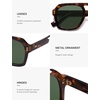 image:imageSOJOS Retro Thick Polarized Aviator Sunglasses for Women Men Large Trendy Bold Square Pilot Shades SJ2385TortoiseDark Green