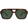 image:imageSOJOS Retro Thick Polarized Aviator Sunglasses for Women Men Large Trendy Bold Square Pilot Shades SJ2385TortoiseDark Green