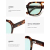 image:imageSOJOS Retro Thick Polarized Aviator Sunglasses for Women Men Large Trendy Bold Square Pilot Shades SJ2385TortoiseLight Green Light Tint Lowpolarization