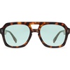 image:imageSOJOS Retro Thick Polarized Aviator Sunglasses for Women Men Large Trendy Bold Square Pilot Shades SJ2385TortoiseLight Green Light Tint Lowpolarization
