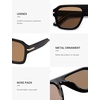 image:imageSOJOS Retro Thick Polarized Aviator Sunglasses for Women Men Vintage Oversized Square Shades SJ2384BlackBrown