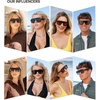image:imageSOJOS Retro Thick Polarized Aviator Sunglasses for Women Men Vintage Oversized Square Shades SJ2384BlackBrown