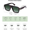 image:imageSOJOS Retro Thick Polarized Aviator Sunglasses for Women Men Vintage Oversized Square Shades SJ2384Dark Brown PatternGreen