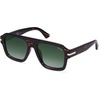 image:imageSOJOS Retro Thick Polarized Aviator Sunglasses for Women Men Vintage Oversized Square Shades SJ2384Dark Brown PatternGreen
