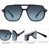 image:imageSOJOS Retro Trendy Aviator Polarized Sunglasses Men Women Vintage 70s Square Stylish Frame Sun Glasses SJ2283BlackBlue Grading