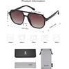 image:imageSOJOS Retro Trendy Aviator Polarized Sunglasses Men Women Vintage 70s Square Stylish Frame Sun Glasses SJ2283BlackDark Brown Grading