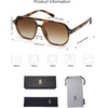 image:imageSOJOS Retro Trendy Aviator Polarized Sunglasses Men Women Vintage 70s Square Stylish Frame Sun Glasses SJ2283Brown TortoiseCoffee Grading