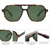 image:imageSOJOS Retro Trendy Aviator Polarized Sunglasses Men Women Vintage 70s Square Stylish Frame Sun Glasses SJ2283Brown TortoiseGreen