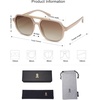 image:imageSOJOS Retro Trendy Aviator Polarized Sunglasses Men Women Vintage 70s Square Stylish Frame Sun Glasses SJ2283Milky BrownBrown Grading