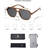 image:imageSOJOS Retro Trendy Aviator Polarized Sunglasses Men Women Vintage 70s Square Stylish Frame Sun Glasses SJ2283Milky Dark BrownGrey