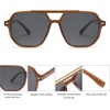 image:imageSOJOS Retro Trendy Aviator Polarized Sunglasses Men Women Vintage 70s Square Stylish Frame Sun Glasses SJ2283Milky Dark BrownGrey