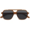 image:imageSOJOS Retro Trendy Aviator Polarized Sunglasses Men Women Vintage 70s Square Stylish Frame Sun Glasses SJ2283Milky Dark BrownGrey