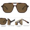 image:imageSOJOS Retro Trendy Aviator Polarized Sunglasses Men Women Vintage 70s Square Stylish Frame Sun Glasses SJ2283TortoiseBrown