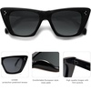 image:imageSOJOS Retro Trendy Cat Eye Polarized Sunglasses for Women Cute Stylish UV400 Sunnies SJ2199BlackBlack