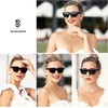 image:imageSOJOS Retro Trendy Cat Eye Polarized Sunglasses for Women Cute Stylish UV400 Sunnies SJ2199Dark Olive GreenGrey