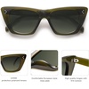 image:imageSOJOS Retro Trendy Cat Eye Polarized Sunglasses for Women Cute Stylish UV400 Sunnies SJ2199Dark Olive GreenGrey
