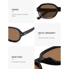 image:imageSOJOS Retro Trendy Oval Round Polarized Sunglasses Womens Mens 80s 90s Vintage Sunnies SJ2603BlackBrown