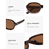image:imageSOJOS Retro Trendy Oval Round Polarized Sunglasses Womens Mens 80s 90s Vintage Sunnies SJ2603Brown TortoiseBrown