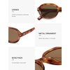 image:imageSOJOS Retro Trendy Oval Round Polarized Sunglasses Womens Mens 80s 90s Vintage Sunnies SJ2603Caramel TortoiseBrown