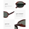 image:imageSOJOS Retro Trendy Oval Round Polarized Sunglasses Womens Mens 80s 90s Vintage Sunnies SJ2603Dark Red PatternGreyish Green