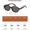 image:imageSOJOS Retro Trendy Oval Round Polarized Sunglasses Womens Mens 80s 90s Vintage Sunnies SJ2603Dark Red PatternGreyish Green