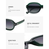 image:imageSOJOS Retro Trendy Oval Round Polarized Sunglasses Womens Mens 80s 90s Vintage Sunnies SJ2603GreenGrey