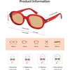 image:imageSOJOS Retro Trendy Oval Round Polarized Sunglasses Womens Mens 80s 90s Vintage Sunnies SJ2603RedLight Brown Tint