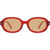 image:imageSOJOS Retro Trendy Oval Round Polarized Sunglasses Womens Mens 80s 90s Vintage Sunnies SJ2603RedLight Brown Tint