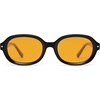 image:imageSOJOS Retro Trendy Oval Round Polarized Sunglasses Womens Mens 80s 90s Vintage Sunnies SJ2603Shiny BlackYellow Tint