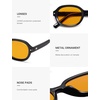 image:imageSOJOS Retro Trendy Oval Round Polarized Sunglasses Womens Mens 80s 90s Vintage Sunnies SJ2603Shiny BlackYellow Tint