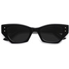image:imageSOJOS Retro Trendy Polarized Sunglasses For Women Narrow Cat Eye Womens Shades SJ2346BlackGrey
