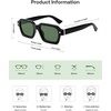 image:imageSOJOS Retro Trendy Polarized Sunglasses for Men Women Vintage Square Mens Shades SJ2397Black Frame Green Lens