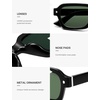 image:imageSOJOS Retro Trendy Polarized Sunglasses for Men Women Vintage Square Mens Shades SJ2397Black Frame Green Lens