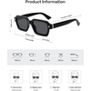 image:imageSOJOS Retro Trendy Polarized Sunglasses for Men Women Vintage Square Mens Shades SJ2397Black Frame Grey Lens