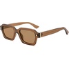 image:imageSOJOS Retro Trendy Polarized Sunglasses for Men Women Vintage Square Mens Shades SJ2397Brown Frame Brown Lens