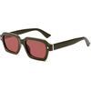 image:imageSOJOS Retro Trendy Polarized Sunglasses for Men Women Vintage Square Mens Shades SJ2397Green Frame Red Lens