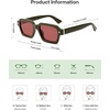 image:imageSOJOS Retro Trendy Polarized Sunglasses for Men Women Vintage Square Mens Shades SJ2397Green Frame Red Lens