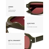 image:imageSOJOS Retro Trendy Polarized Sunglasses for Men Women Vintage Square Mens Shades SJ2397Green Frame Red Lens