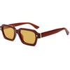 image:imageSOJOS Retro Trendy Polarized Sunglasses for Men Women Vintage Square Mens Shades SJ2397Milky Brown Frame Yellow Lens