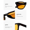 image:imageSOJOS Retro Vintage Polarized Sunglasses Womens Mens 70s 80s Square Panto Style UV400 Shades SJ2662BlackYellow Tint