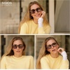 image:imageSOJOS Retro Vintage Polarized Sunglasses for Women Men Classic Square Panto Shades SJ2626Dark GreenCold Brown