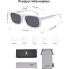image:imageSOJOS Retro Vintage Polarized Sunglasses for Women Men Trendy Rectangle Womens Mens Shades SJ2290SWhiteGrey