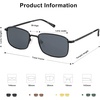 image:imageSOJOS Retro Vintage Rectangle Polarized Sunglasses Mens Womens Classic UV400 Metal Sunnies SJ1215BlackGrey