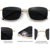 image:imageSOJOS Retro Vintage Rectangle Polarized Sunglasses Mens Womens Classic UV400 Metal Sunnies SJ1215GoldBlack